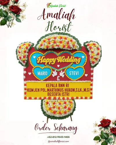 Karangan Papan Bunga Pernikahan di Bojongsalaman